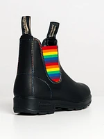 WOMENS BLUNDSTONE ORIGINAL BLACK WITH RAINBOW ELASTIC