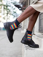 WOMENS BLUNDSTONE ORIGINAL BLACK WITH RAINBOW ELASTIC