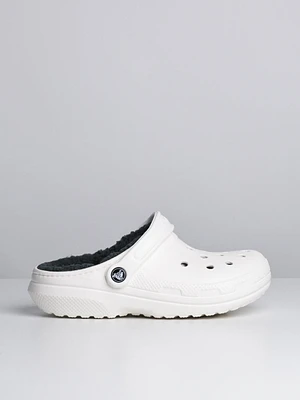 WOMENS CROCS CLASSIC LINED CLOG - WHITE/GREY