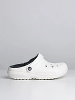 WOMENS CROCS CLASSIC LINED CLOG - WHITE/GREY
