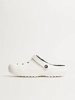 WOMENS CROCS CLASSIC LINED CLOG - WHITE/GREY