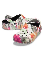 WOMENS CROCS CLASSIC LINED TIE DYE GRAPHIC CLOG - CLEARANCE