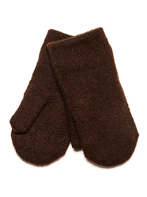 HARLOW CLASSIC KNIT MITTENS - CHOCOLATE