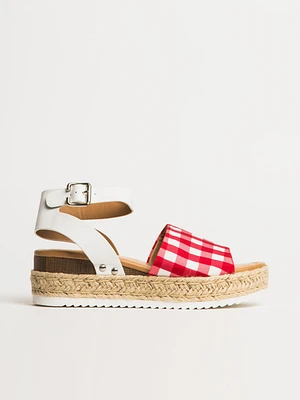 WOMENS HARLOW TOPIC SANDALS - RED GINGHAM