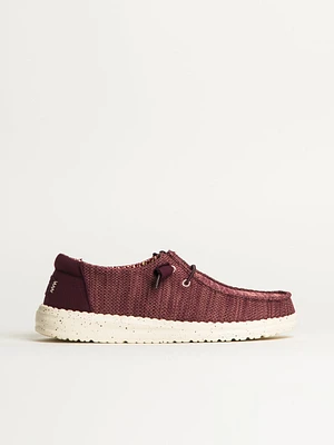 WOMENS HEYDUDE WENDY STRETCH SOX - BURGUNDY