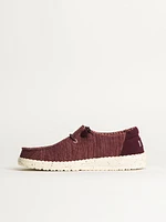WOMENS HEYDUDE WENDY STRETCH SOX - BURGUNDY