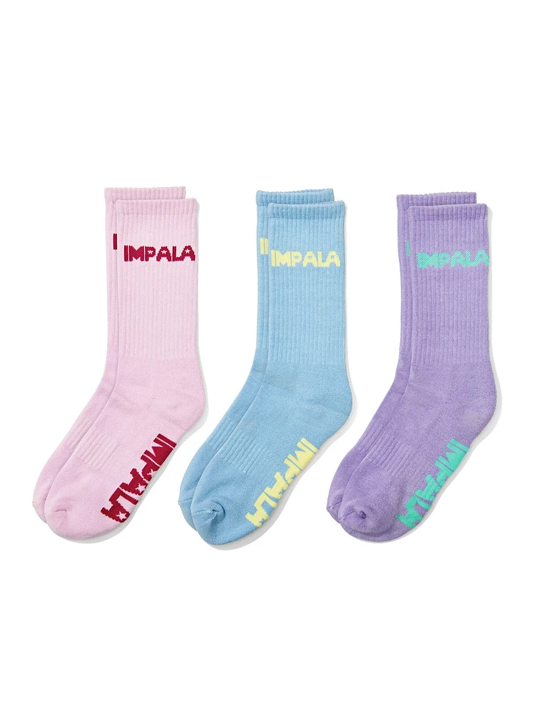 IMPALA PASTEL SKATE 3 PACK SOX SOCKS