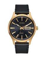 NIXON SENTRY SOLAR LTHR - GOLD/OR