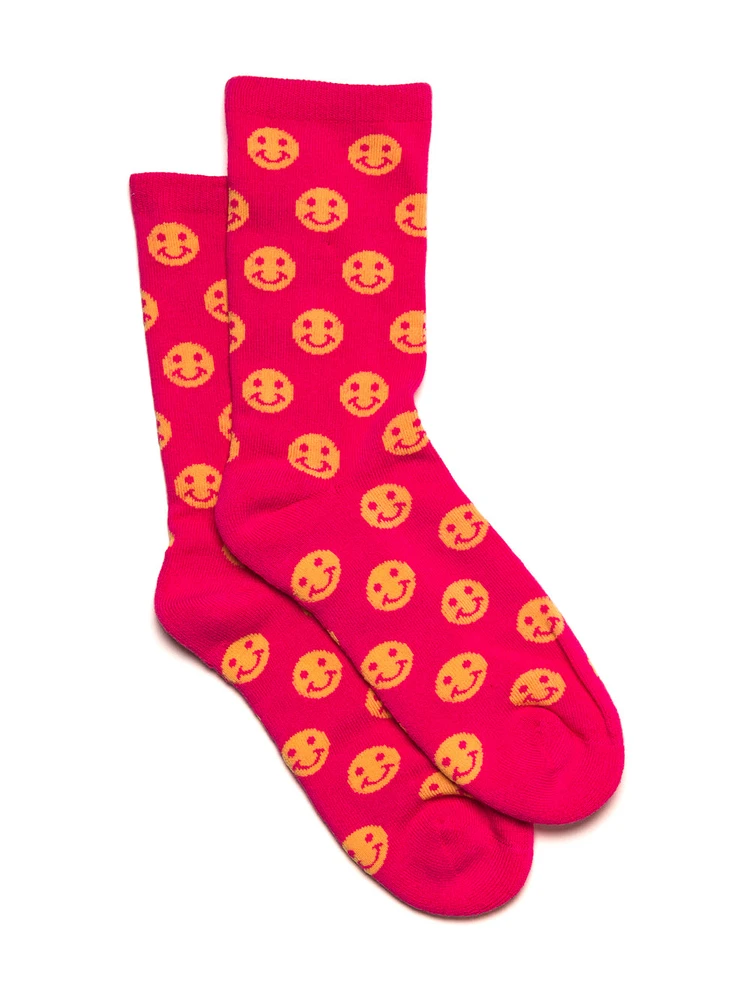 SCOUT & TRAIL SMILE PRINT SOCK - PINK