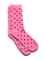 SCOUT & TRAIL PINK HEART PRINT SOCK