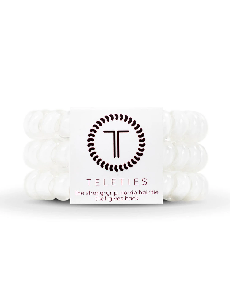 TELETIES HAIR TIE LARGE - COCONUT WHITE - CLEARANCE