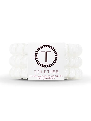 TELETIES HAIR TIE LARGE - COCONUT WHITE - CLEARANCE