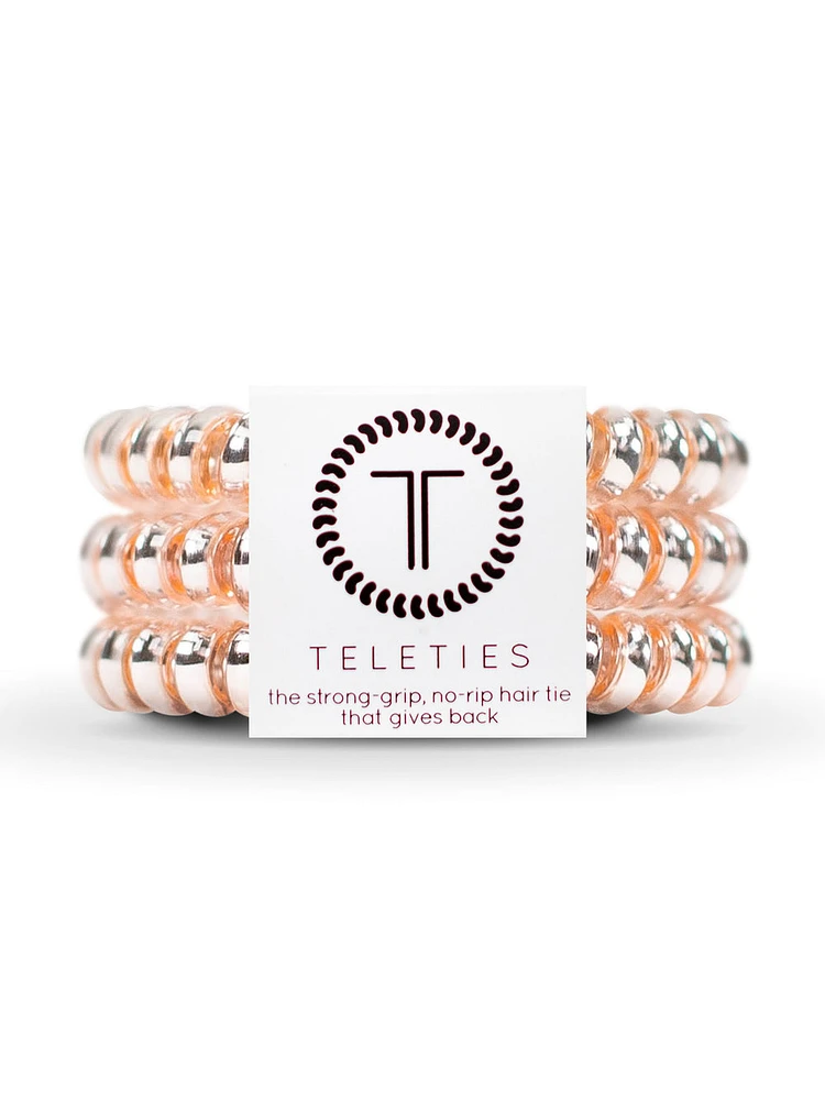 TELETIES HAIR TIE SMALL - METALLIC PINK