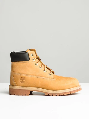 TIMBERLAND KIDS 6" PREM WP BOOT - WHEAT NBCK