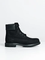 WOMENS TIMBERLAND ICON 6" PREMIUM BLACK NUBUCK BOOTS