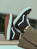 MENS VANS SK8 HI BLACK/WHITE SNEAKER