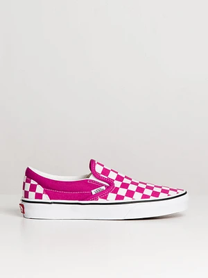 WOMENS VANS CLASSIC SLIP ON CHECKER FUCHSIA R SNEAKER - CLEARANCE