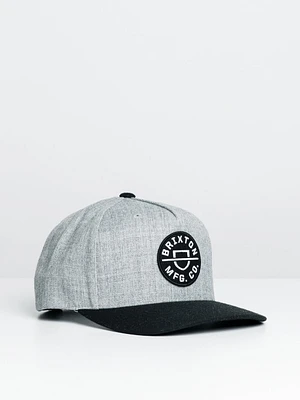 BRIXTON CREST CROSSOVER MP HAT - GREY/BLACK