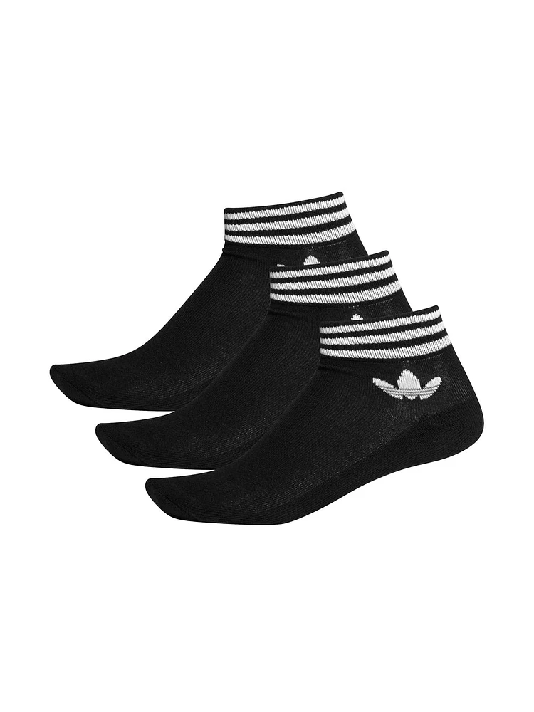 ADIDAS TREFOIL ANKLE 3 PACK SOCKS  - CLEARANCE