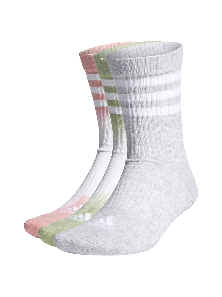 3-STRIPES DYE CREW SOCKS - 3 PACKS