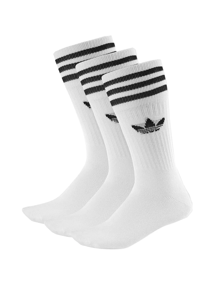 ADIDAS SOLID CREW 3 PACK SOCKS