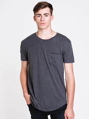 MENS LONGLINET-SHIRT- CHARCOAL - CLEARANCE