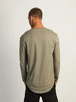 LONG SLEEVE LONGLINE TEE - COMBAT