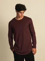 LONGLINE LONG SLEEVE TEE - MERLOT