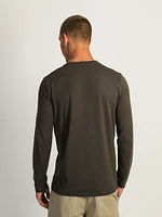 LONG SLEEVE CREWNECK TEE- CHARCOAL