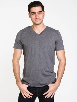 MENS VICTOR VNECK T - DARK GREY MIX CLEARANCE