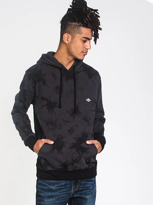 MENS WAVE WASHED PULLOVER HOODIE - BLACK CLEARANCE