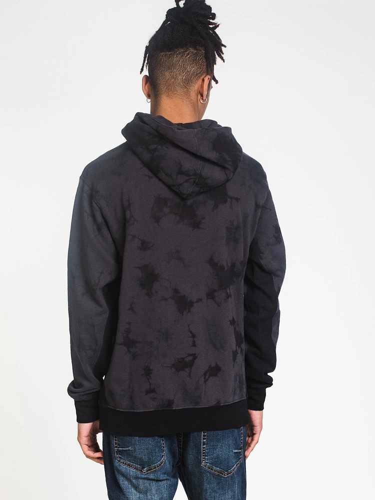 MENS WAVE WASHED PULLOVER HOODIE - BLACK CLEARANCE