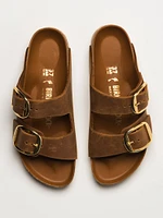 WOMENS BIRKENSTOCK ARIZONA BIG BUCKLE OILED LEATHER SANDALS