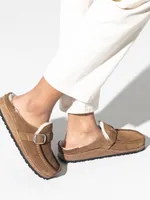 WOMENS BIRKENSTOCK BUCKLEY SHEARLING NARROW CLOGS