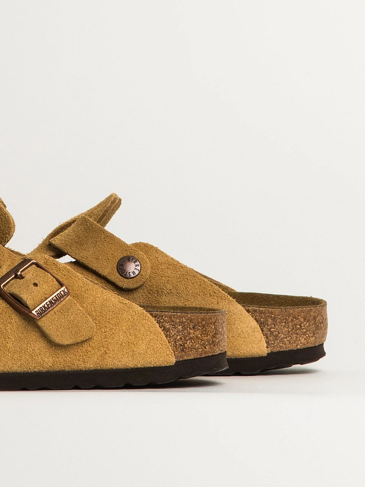 WOMENS BIRKENSTOCK BOSTON SUEDE CLOG - LATTE CREAM