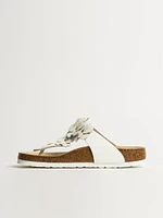 WOMENS BIRKENSTOCK GIZEH FLOWER LEATHER SANDALS