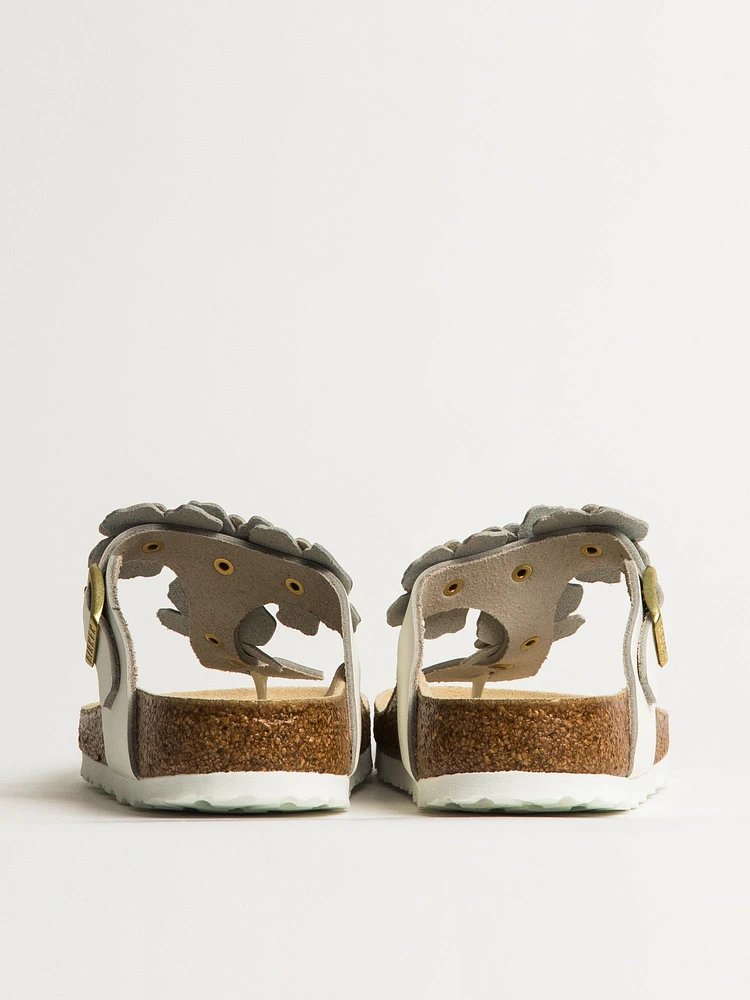 WOMENS BIRKENSTOCK GIZEH FLOWER LEATHER SANDALS