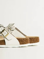WOMENS BIRKENSTOCK GIZEH FLOWER LEATHER SANDALS
