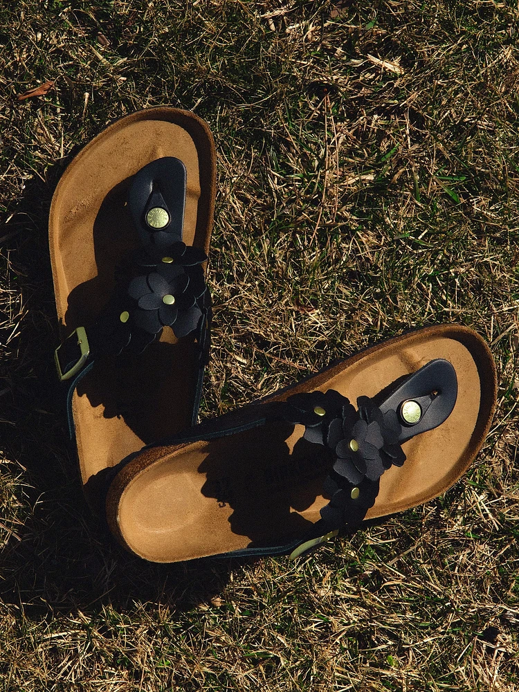 SANDALES EN CUIR BIRKENSTOCK GIZEH FLOWER POUR FEMMES