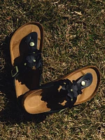 SANDALES EN CUIR BIRKENSTOCK GIZEH FLOWER POUR FEMMES