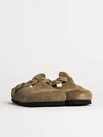 WOMENS BIRKENSTOCK BOSTON BRAIDED SUEDE CLOG - TAUPE