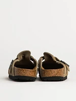 WOMENS BIRKENSTOCK BOSTON BRAIDED SUEDE CLOG - TAUPE