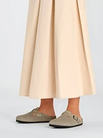 WOMENS BIRKENSTOCK BOSTON BRAIDED SUEDE CLOG - TAUPE