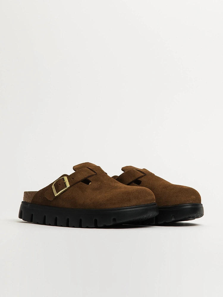 BIRKENSTOCK BOSTON CHUNKY SUEDE FEMME - DARK TEA