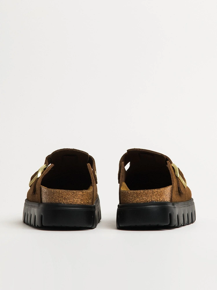 BIRKENSTOCK BOSTON CHUNKY SUEDE FEMME - DARK TEA