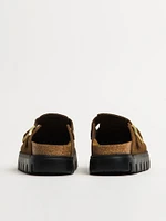 BIRKENSTOCK BOSTON CHUNKY SUEDE FEMME - DARK TEA