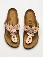 WOMENS BIRKENSTOCK GIZEH FLOWER LEATHER SANDALS - LIGHT ROSE