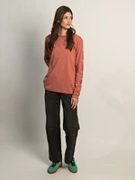 CARHARTT LONG SLEEVE LOGO TEE - ROSE