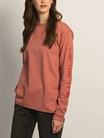 CARHARTT LONG SLEEVE LOGO TEE - ROSE