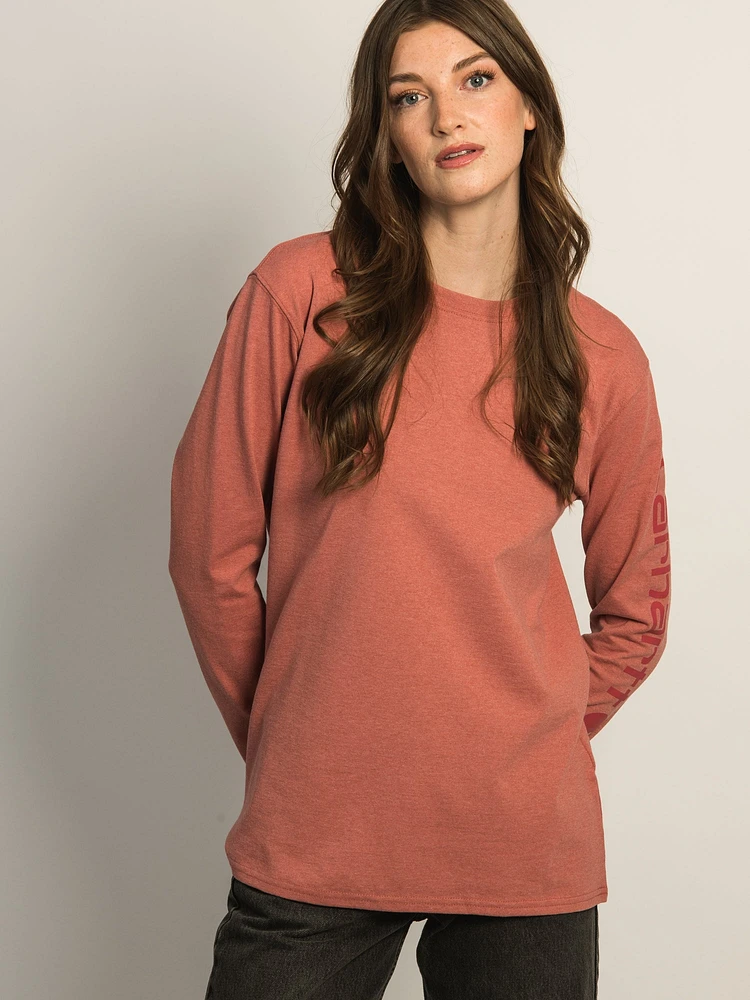 CARHARTT LONG SLEEVE LOGO TEE - ROSE